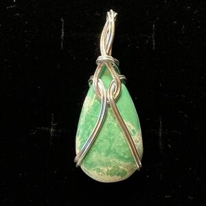 Variscite wrapped stone pendant